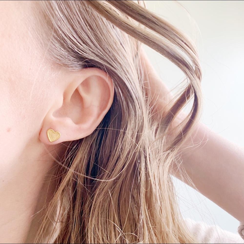 Gold fill Heart stud earrings minimalist Jewelry